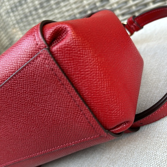 EUC Auth Coach Mini Brooke Carryall-Multi Wear Strap-Red Leather/Gold Toned - Picture 7 of 17